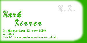 mark kirrer business card